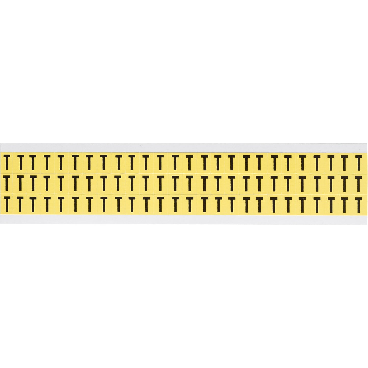 Brady Repositionable Individual Number & Letter Labels, T, 3/8" H, Black on Yellow
