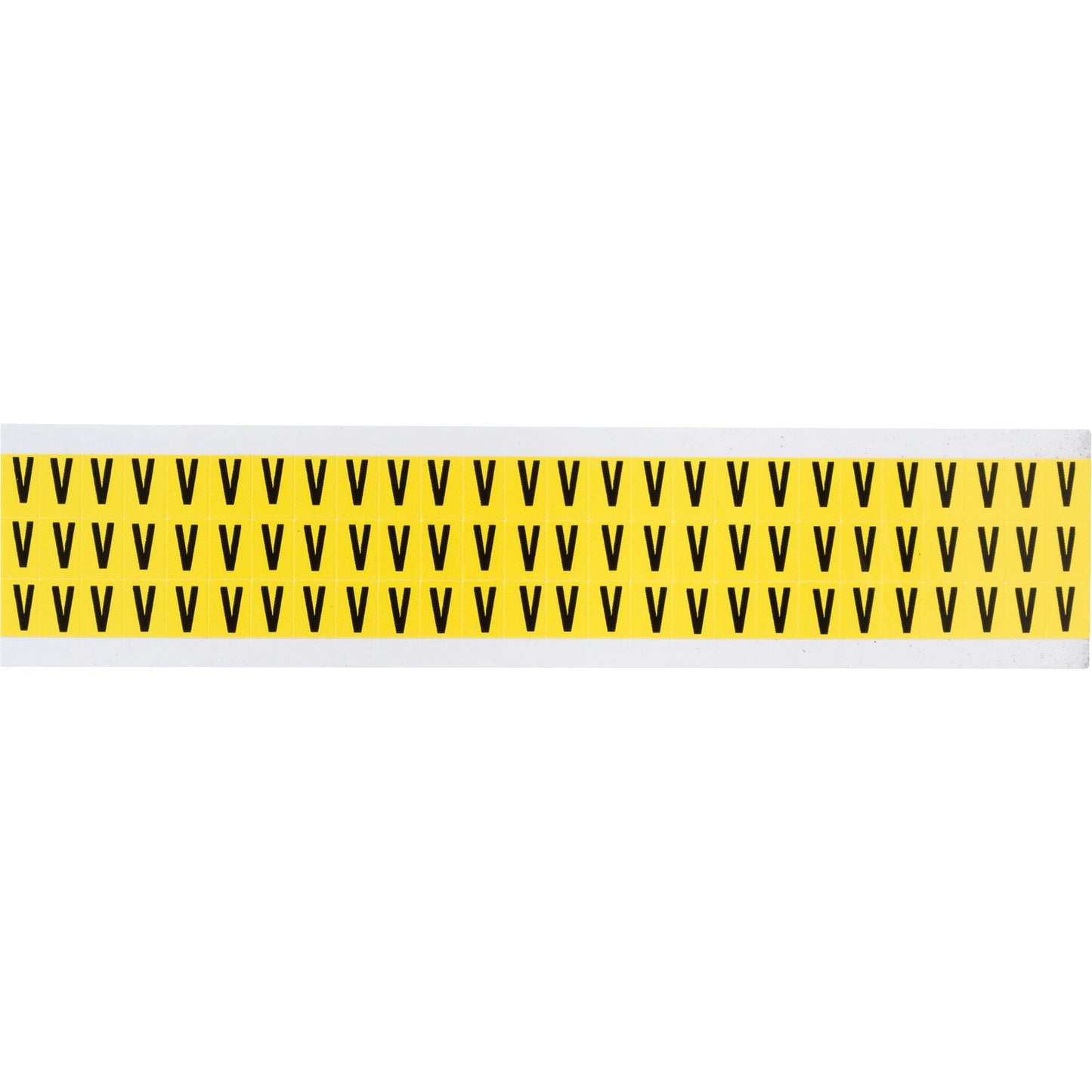 Brady Repositionable Individual Number & Letter Labels, V, 3/8" H, Black on Yellow