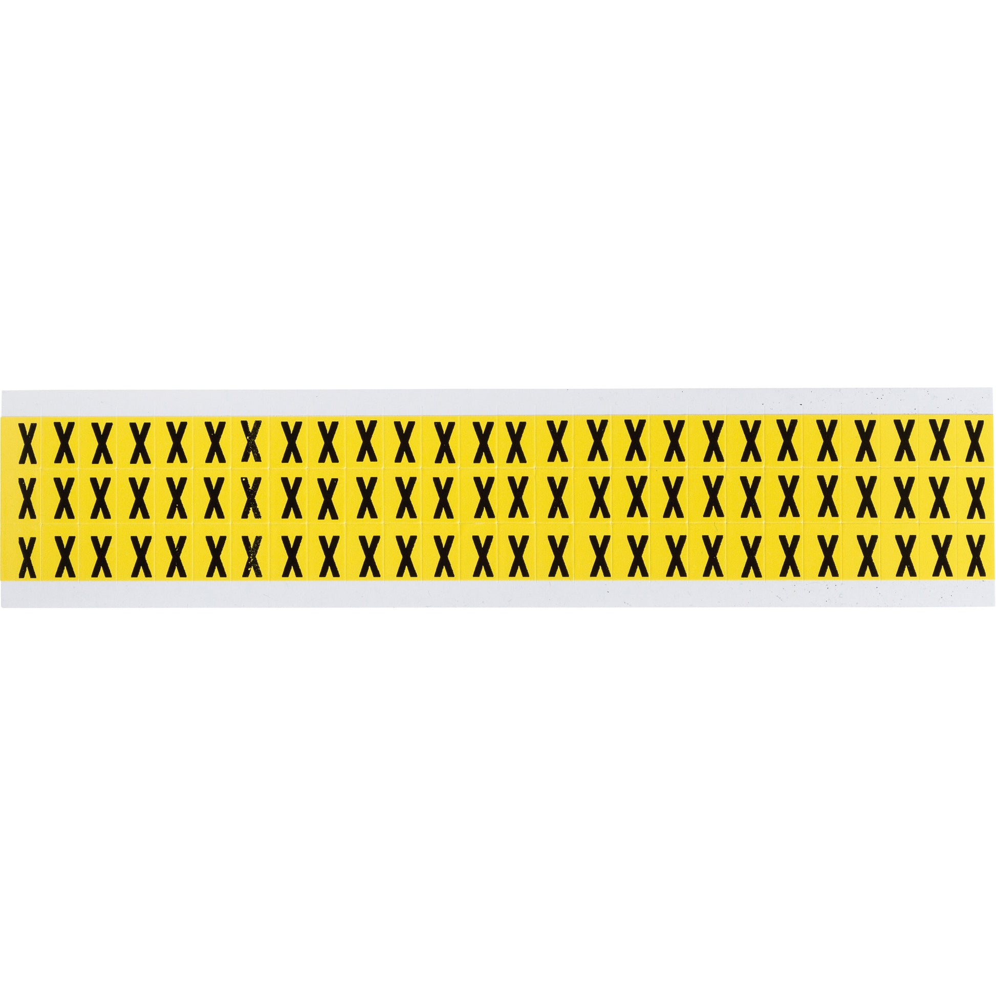Brady Repositionable Individual Number & Letter Labels, X, 3/8" H, Black on Yellow