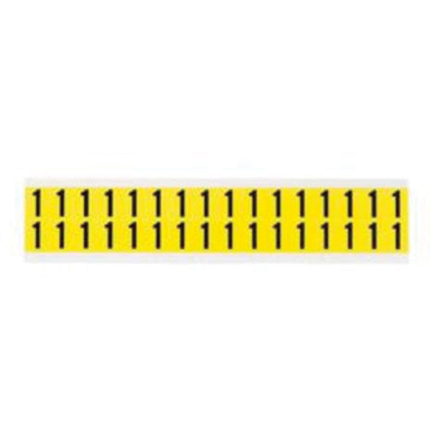 Brady Repositionable Individual Number and Letter Labels, 1, 5/8" H, Black on Yellow