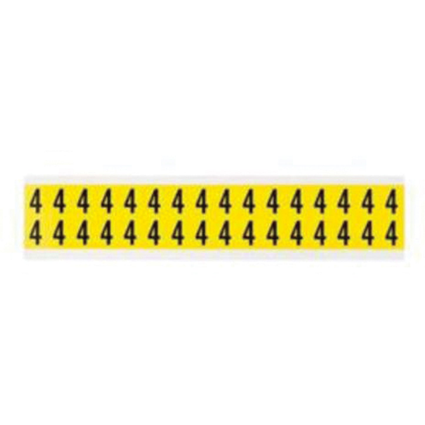 Brady Repositionable Individual Number and Letter Labels, 4, 5/8" H, Black on Yellow