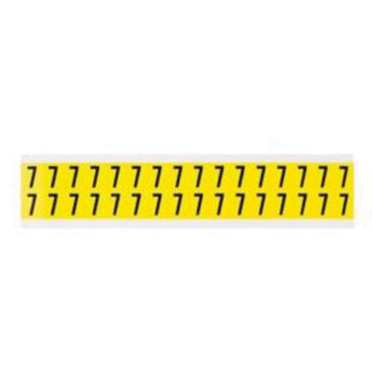 Brady Repositionable Individual Number and Letter Labels, 7, 5/8" H, Black on Yellow