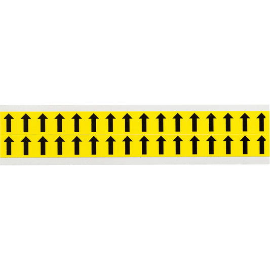Brady Repositionable Individual Number and Letter Labels, Arrow Symbol, 5/8" H, Black on Yellow