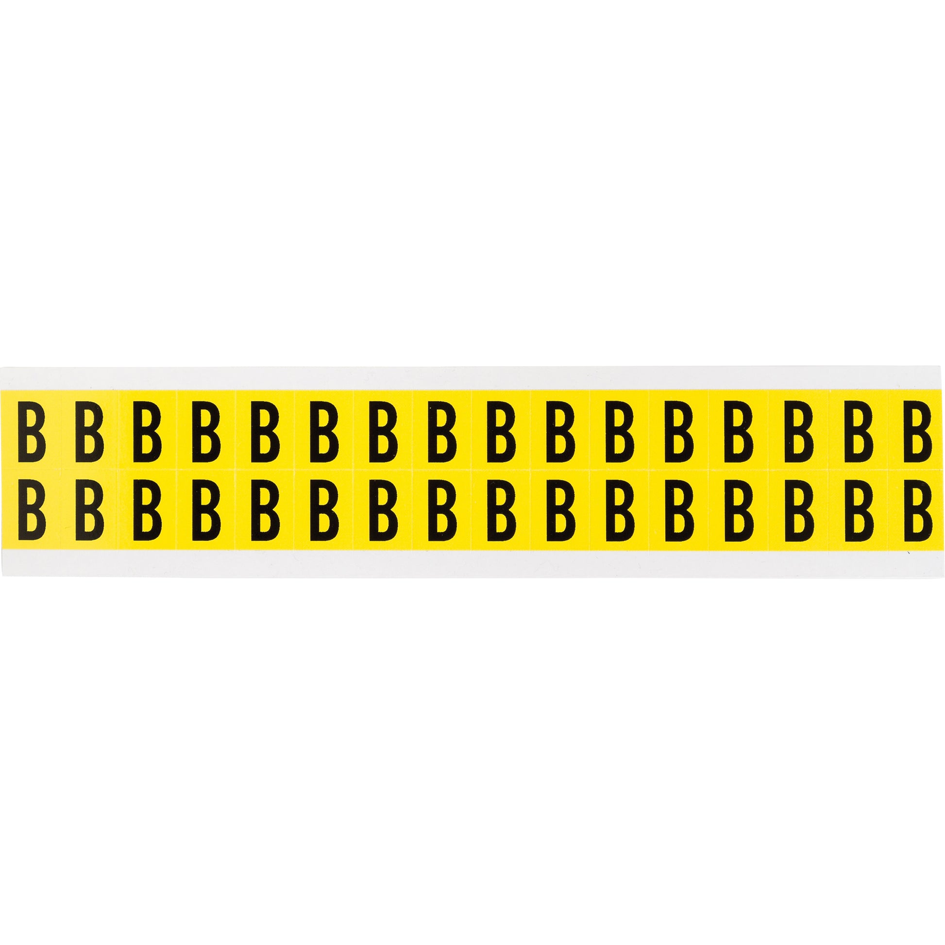 Brady Repositionable Individual Number and Letter Labels, B, 5/8" H, Black on Yellow