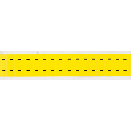 Brady Repositionable Individual Number & Letter Labels, Dash (-), 5/8" H, Black on Yellow