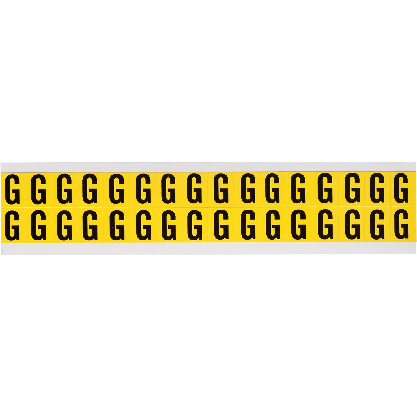 Brady Repositionable Individual Number and Letter Labels, G, 5/8" H, Black on Yellow