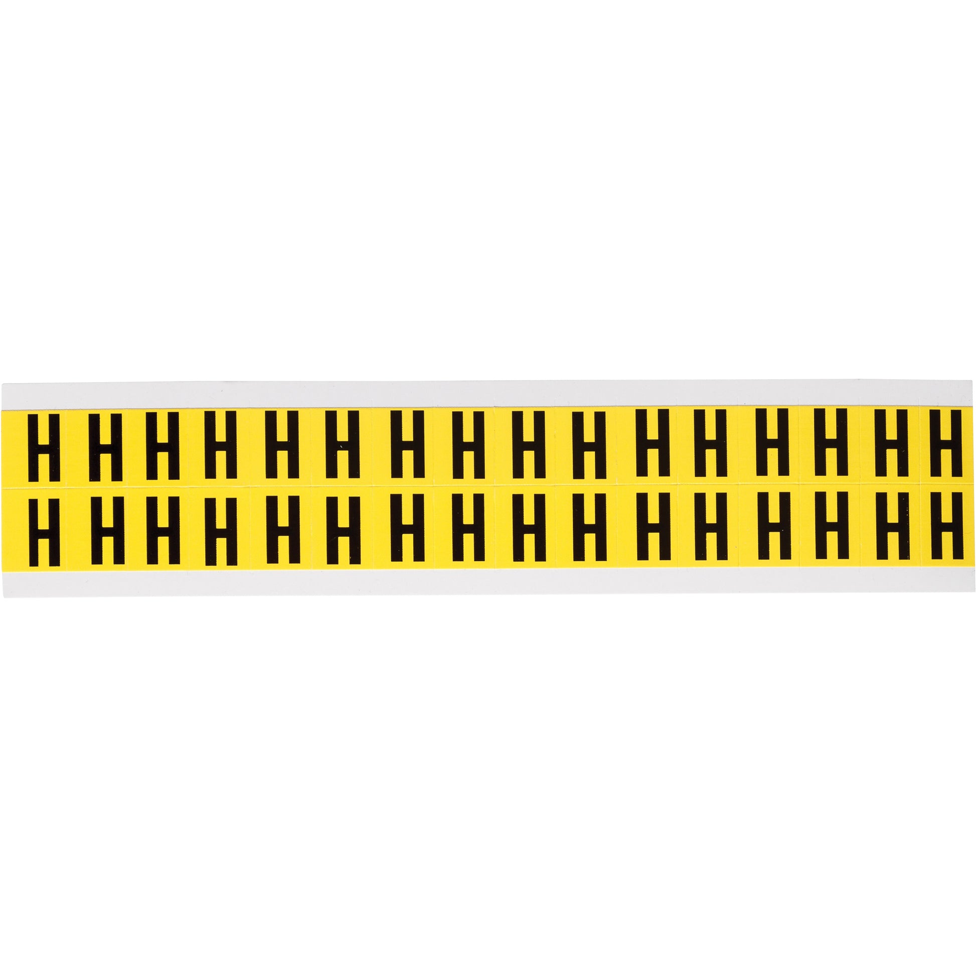 Brady Repositionable Individual Number and Letter Labels, H, 5/8" H, Black on Yellow