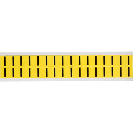 Brady Repositionable Individual Number and Letter Labels, I, 5/8" H, Black on Yellow
