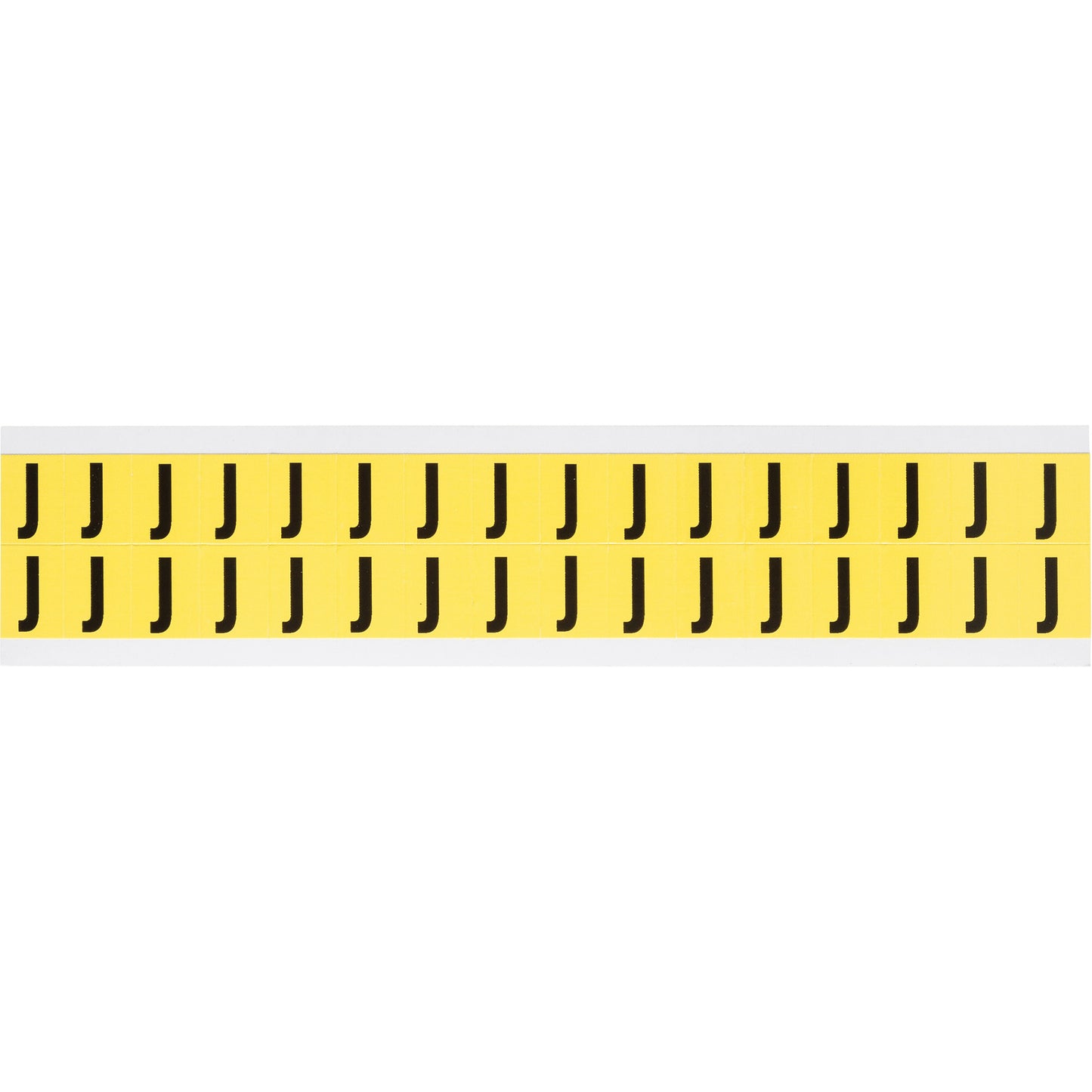 Brady Repositionable Individual Number and Letter Labels, J, 5/8" H, Black on Yellow