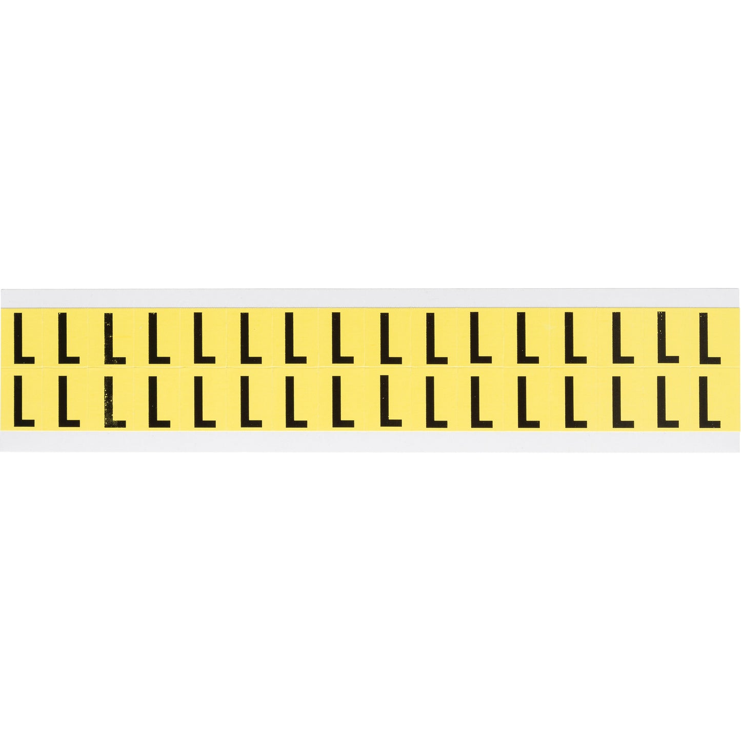 Brady Repositionable Individual Number and Letter Labels, L, 5/8" H, Black on Yellow