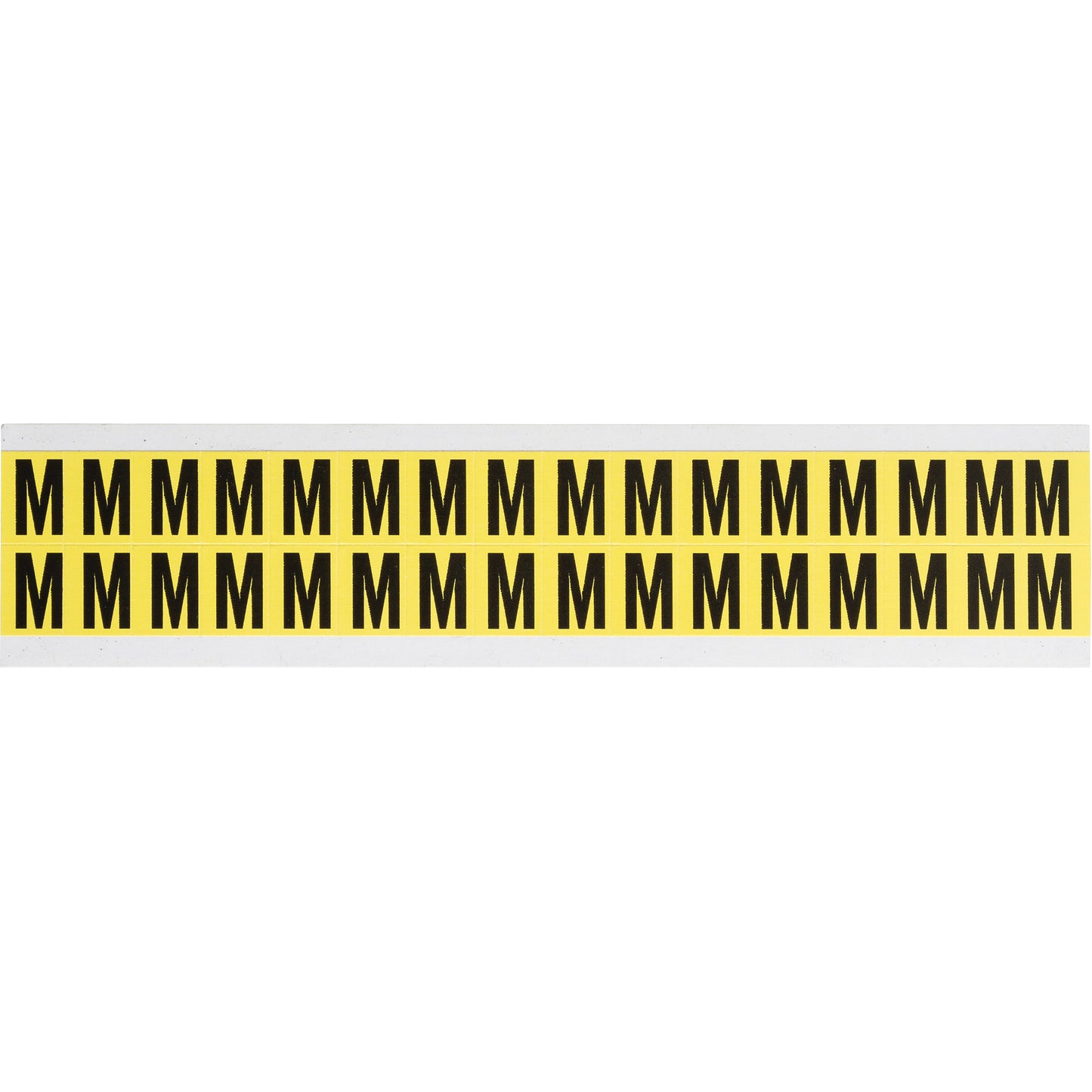 Brady Repositionable Individual Number & Letter Labels, M, 5/8" H, Black on Yellow