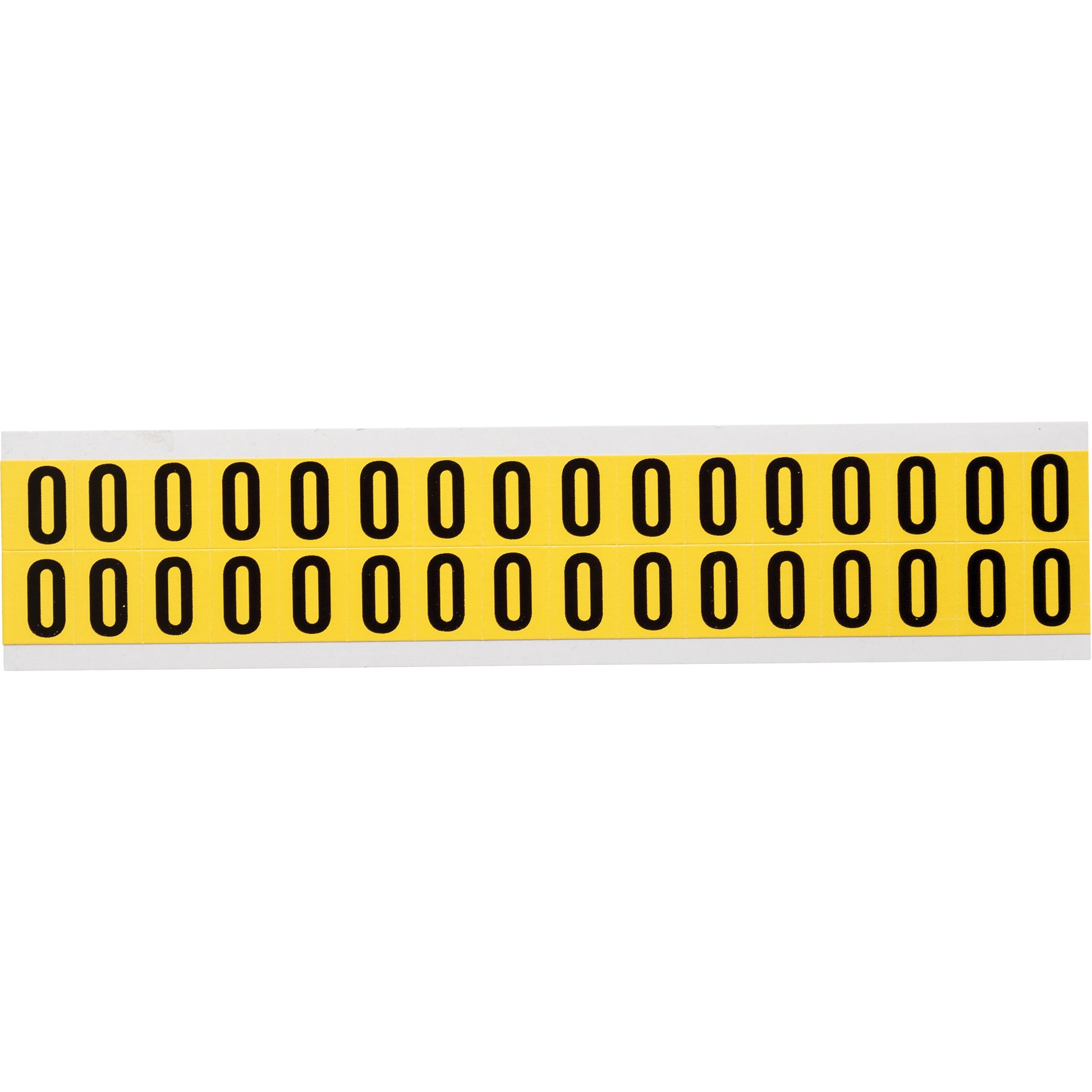 Brady Repositionable Individual Number & Letter Labels, O, 5/8" H, Black on Yellow