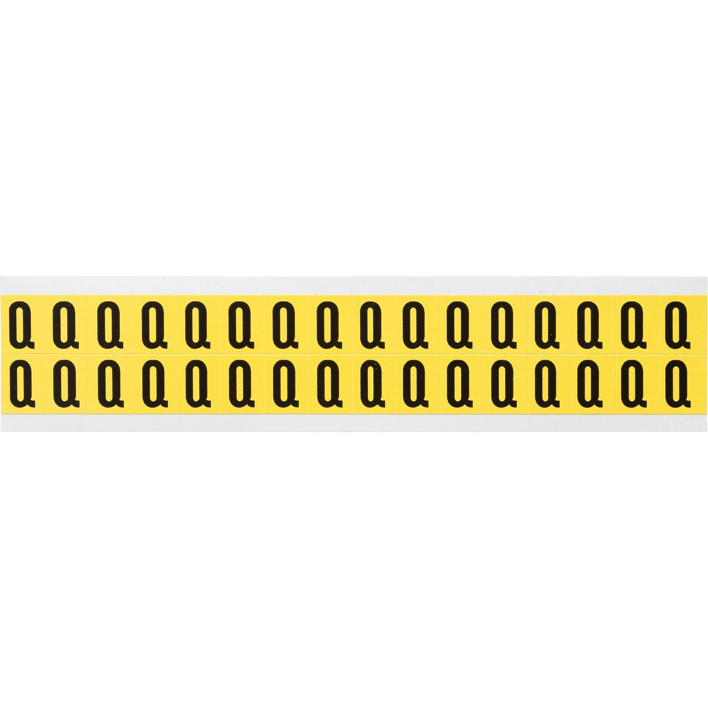 Brady Repositionable Individual Number & Letter Labels, Q, 5/8" H, Black on Yellow