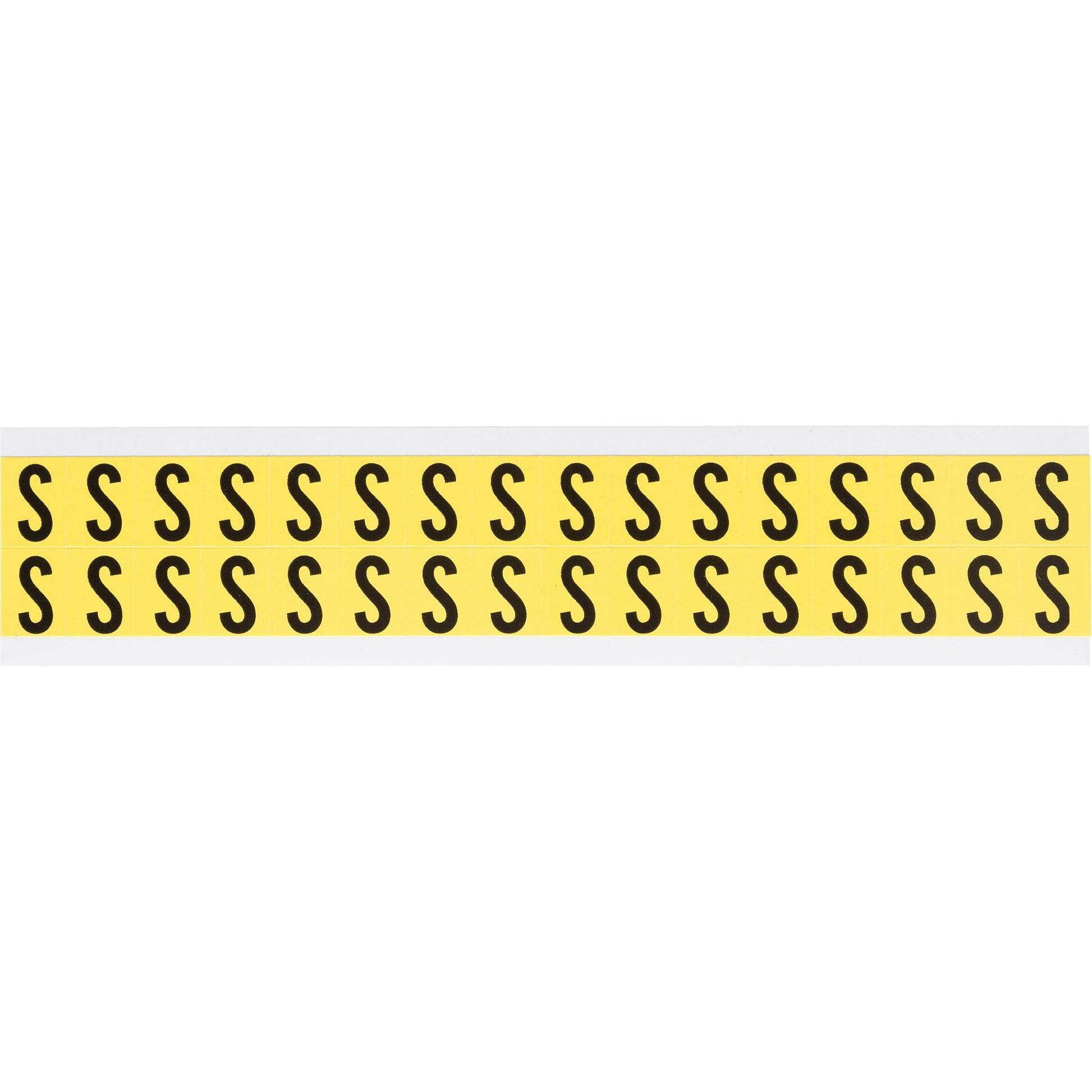 Brady Repositionable Individual Number & Letter Labels, S, 5/8" H, Black on Yellow