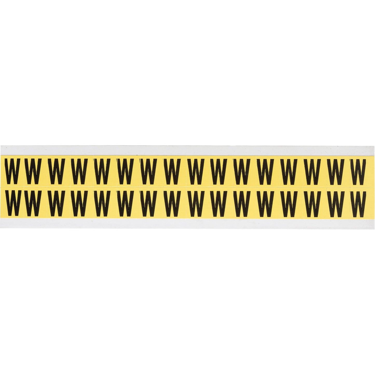 Brady Repositionable Individual Number & Letter Labels, W, 5/8" H, Black on Yellow