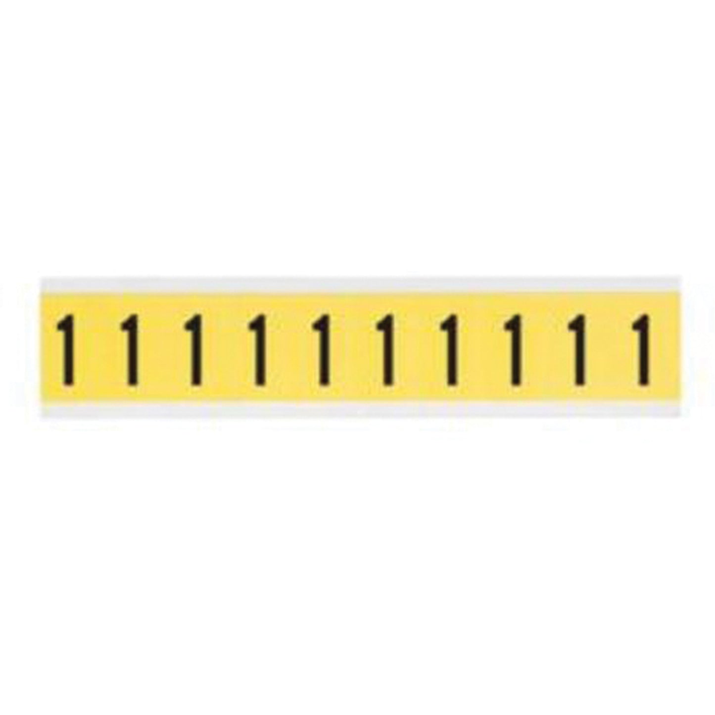 Brady Repositionable Individual Number and Letter Labels, 1, 1" H, Black on Yellow