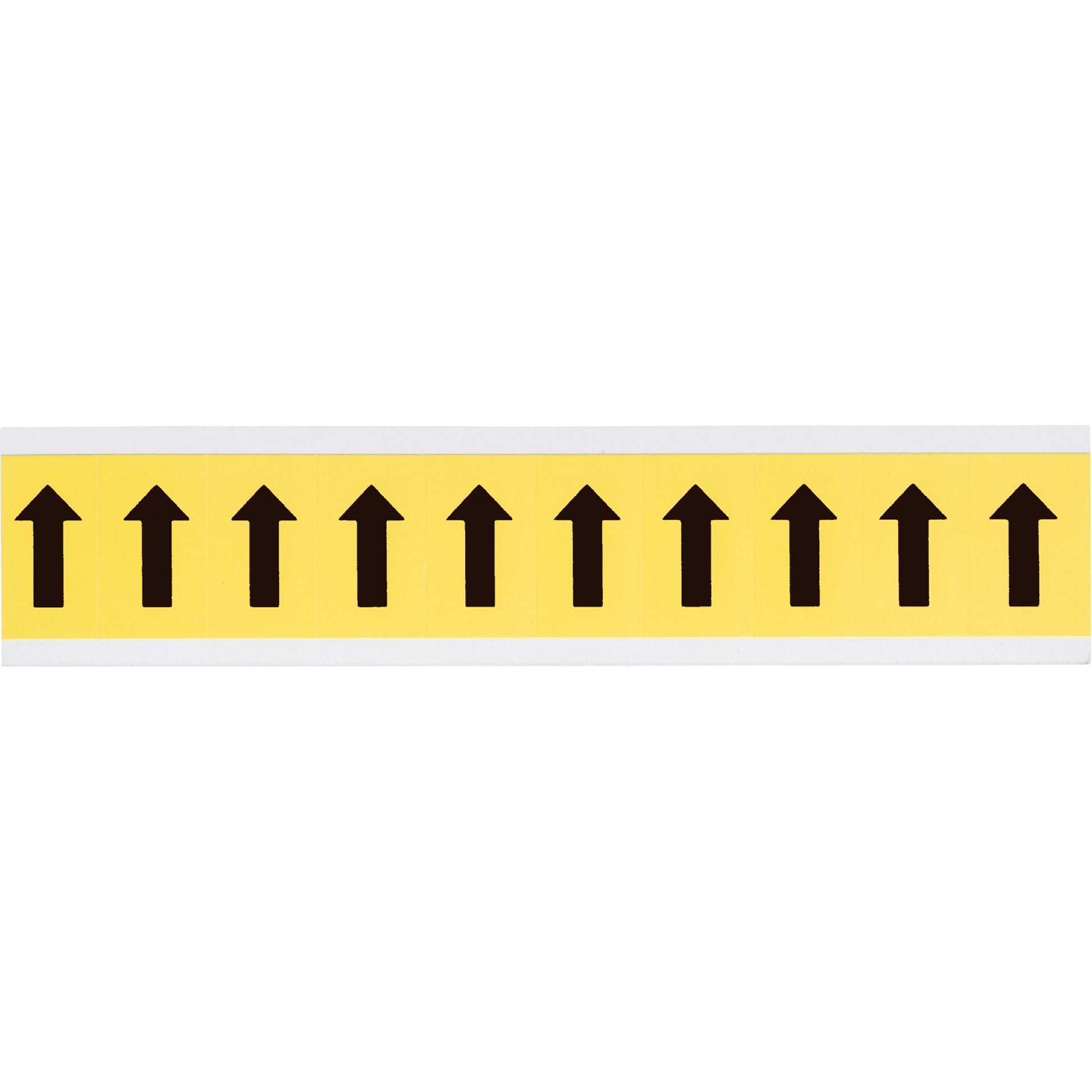 Brady Repositionable Individual Number and Letter Labels, Arrow Symbol, 1" H, Black on Yellow