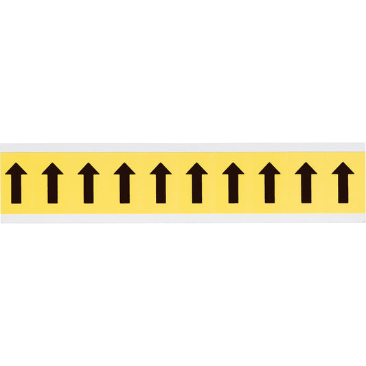 Brady Repositionable Individual Number and Letter Labels, Arrow Symbol, 1" H, Black on Yellow