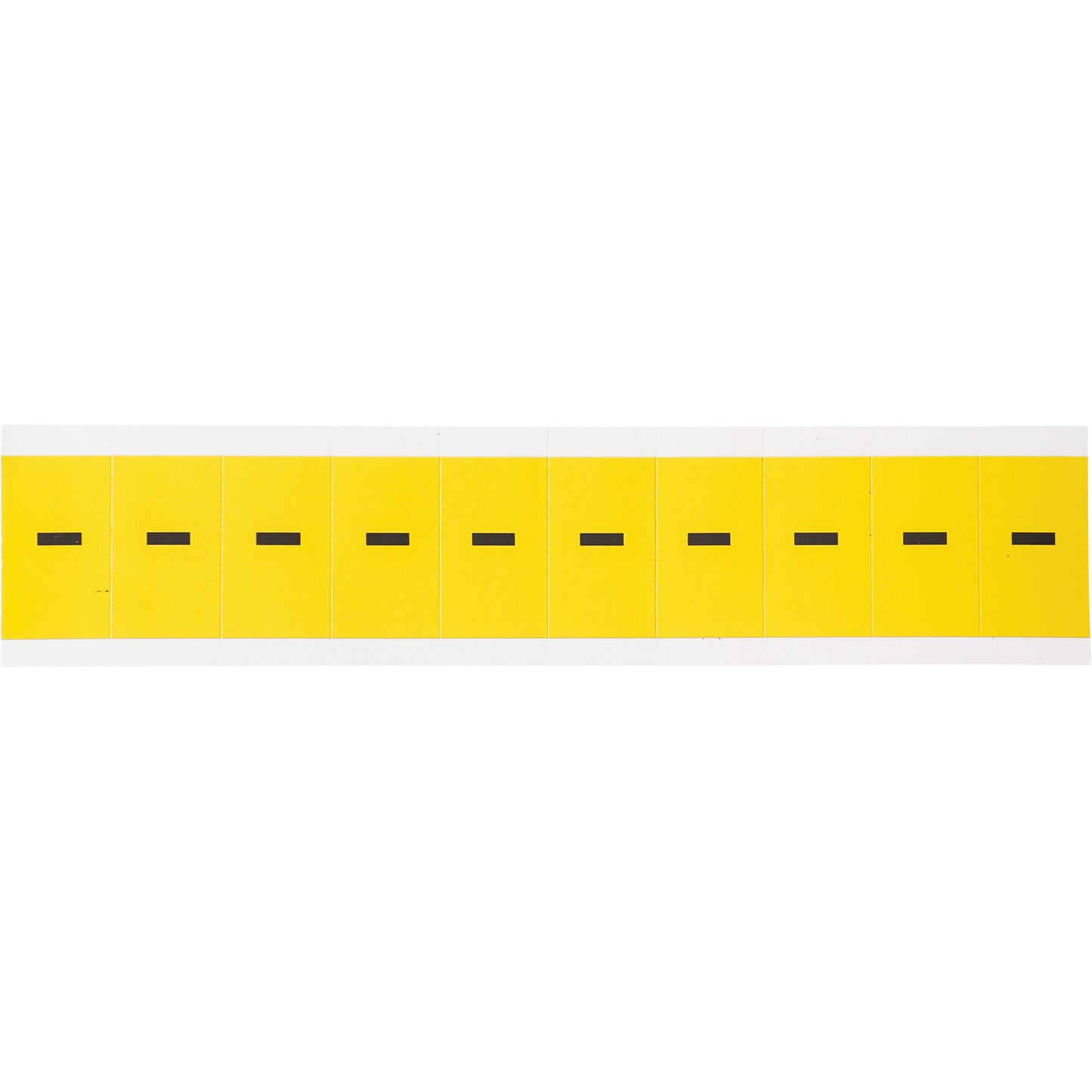 Brady Repositionable Individual Number & Letter Labels, Dash (-), 1" H, Black on Yellow