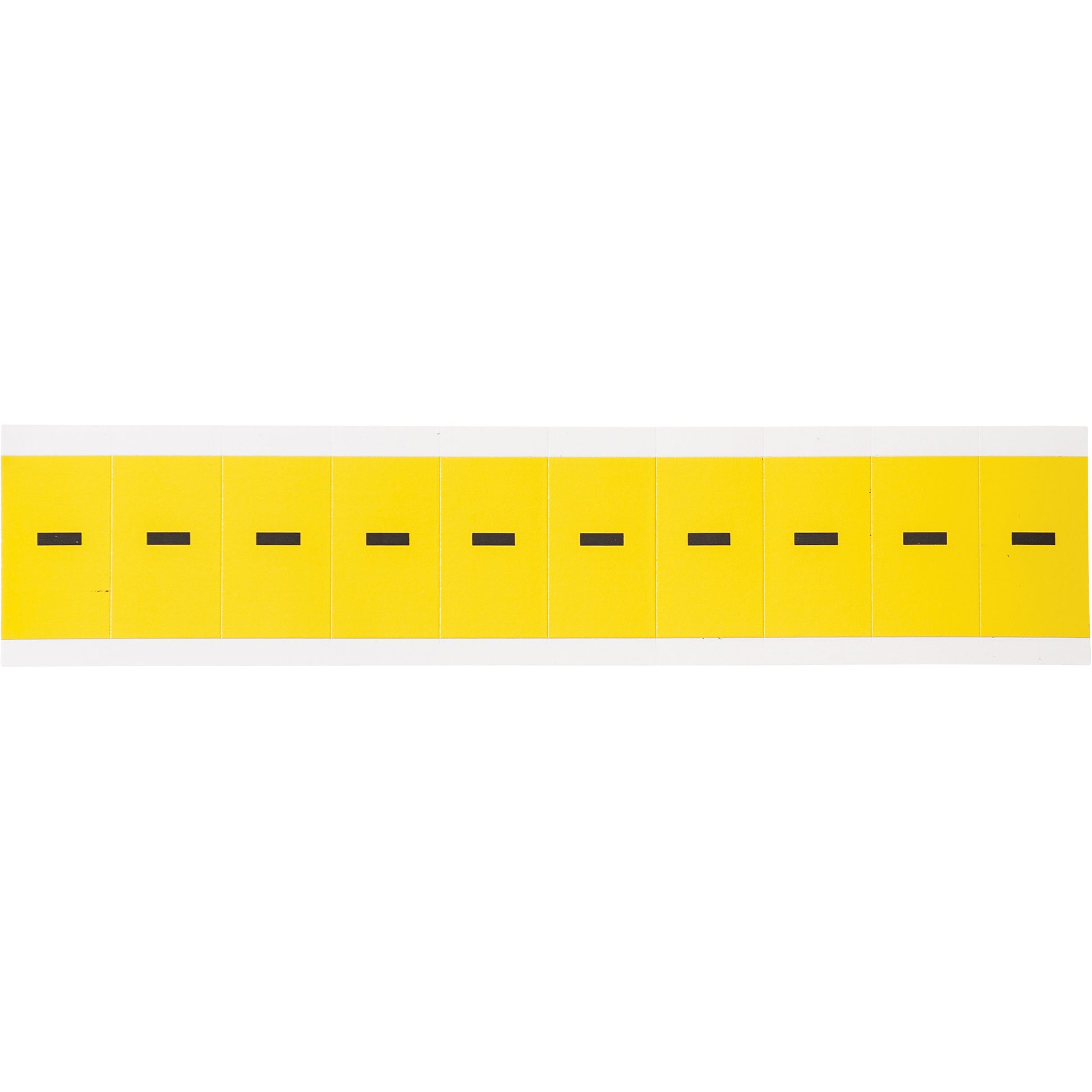 Brady Repositionable Individual Number & Letter Labels, Dash (-), 1" H, Black on Yellow