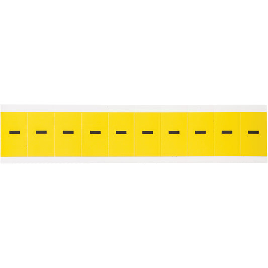 Brady Repositionable Individual Number & Letter Labels, Dash (-), 1" H, Black on Yellow