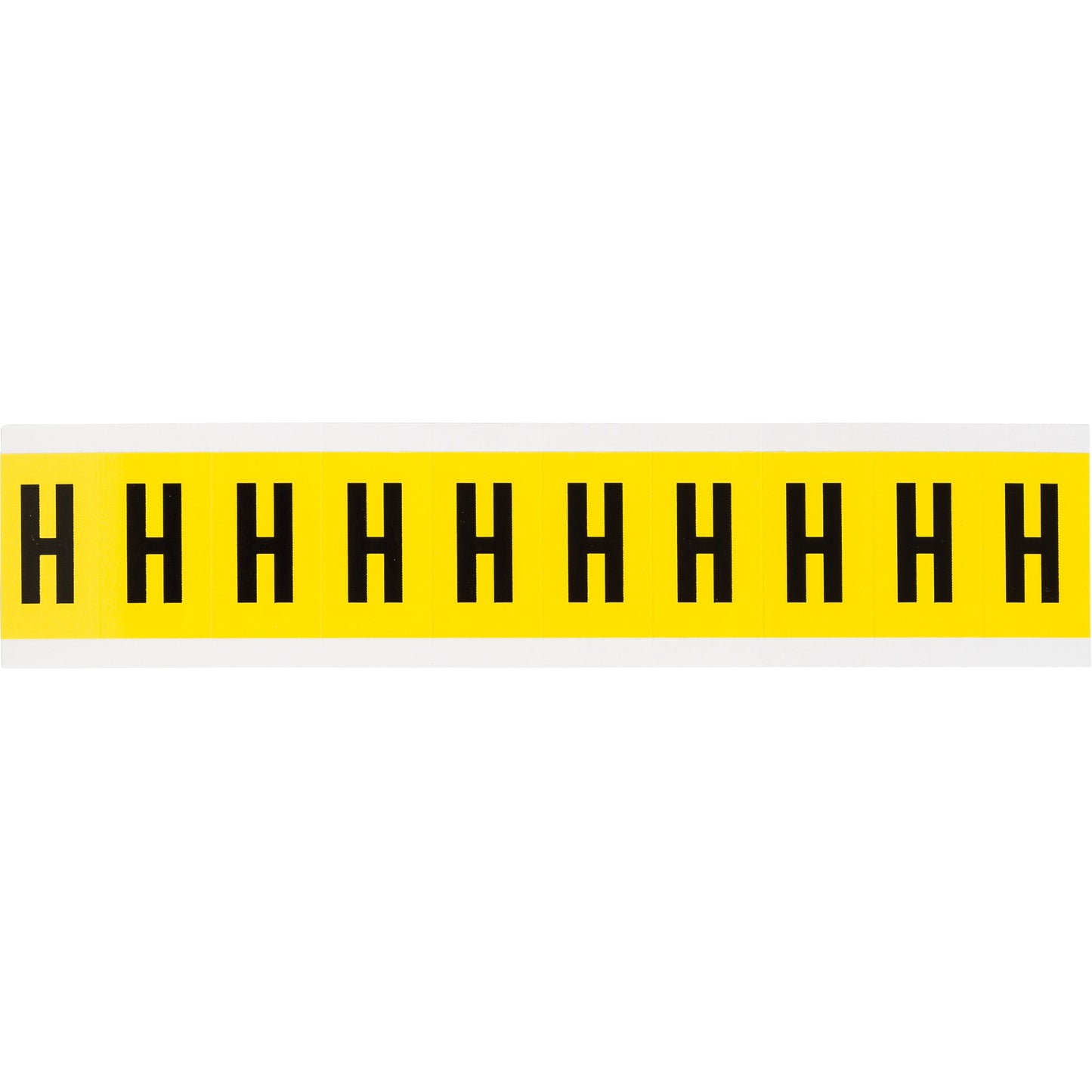 Brady Repositionable Individual Number and Letter Labels, H, 1" H, Black on Yellow