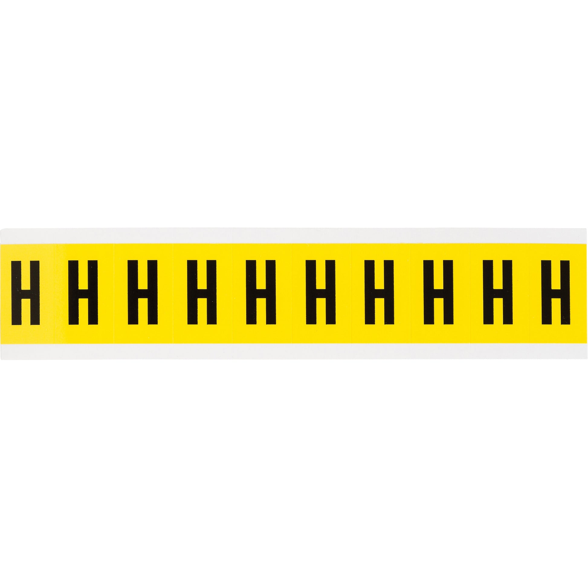 Brady Repositionable Individual Number and Letter Labels, H, 1" H, Black on Yellow