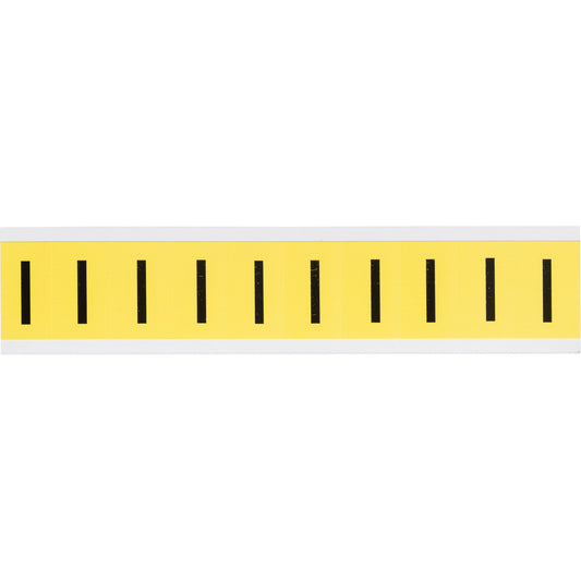 Brady Repositionable Individual Number and Letter Labels, I, 1" H, Black on Yellow