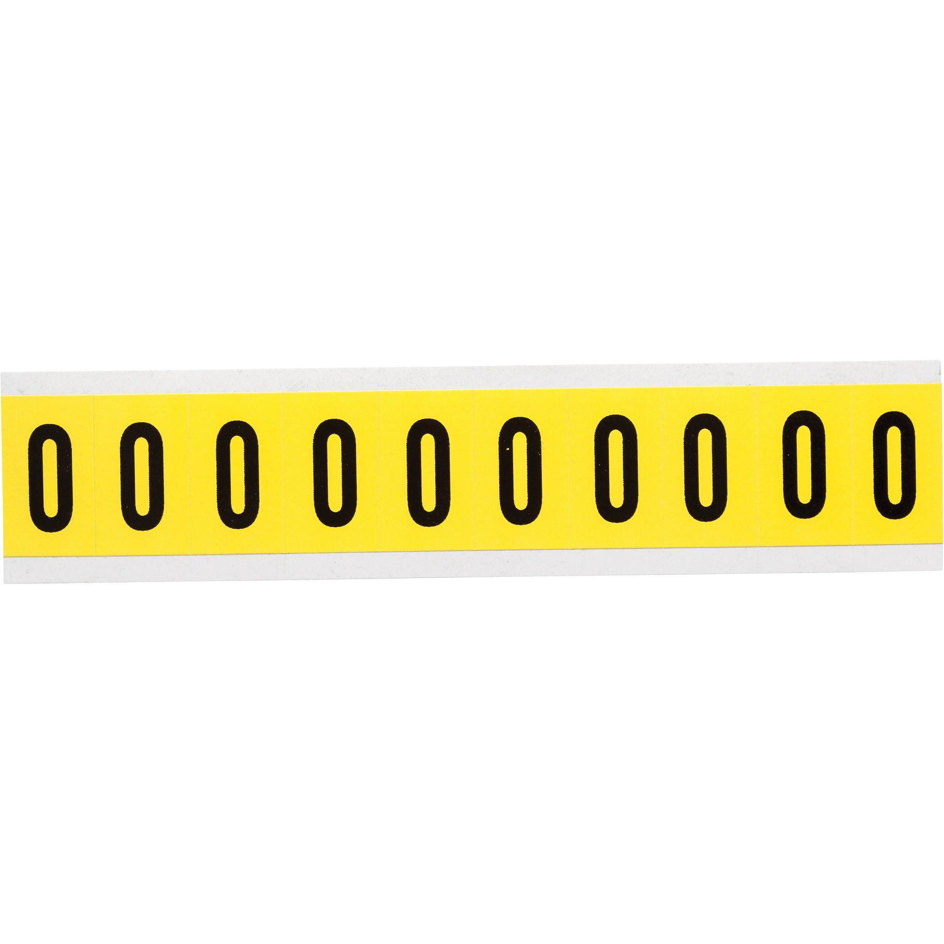 Brady Repositionable Individual Number & Letter Labels, O, 1" H, Black on Yellow