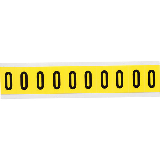 Brady Repositionable Individual Number & Letter Labels, O, 1" H, Black on Yellow