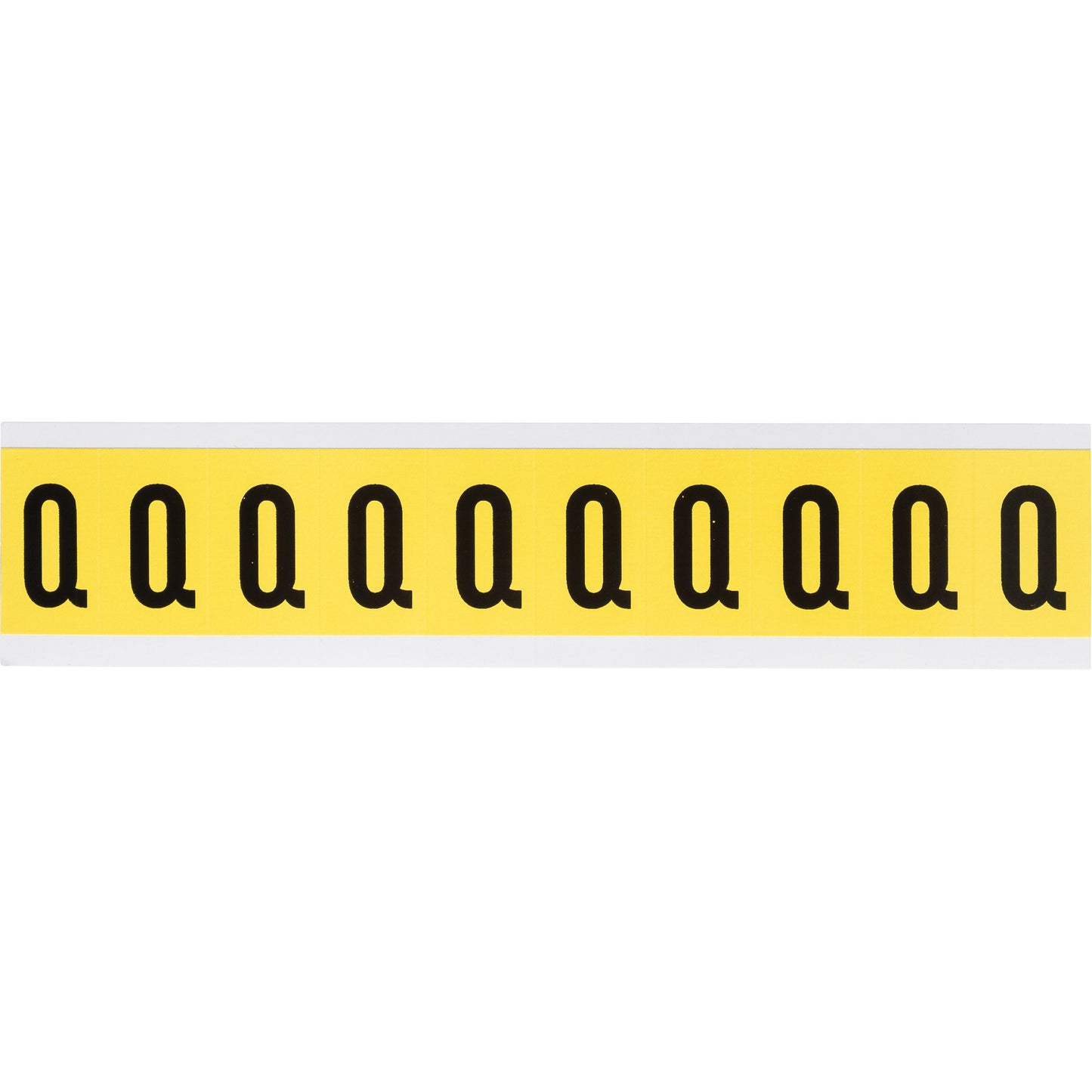 Brady Repositionable Individual Number & Letter Labels, Q, 1" H, Black on Yellow