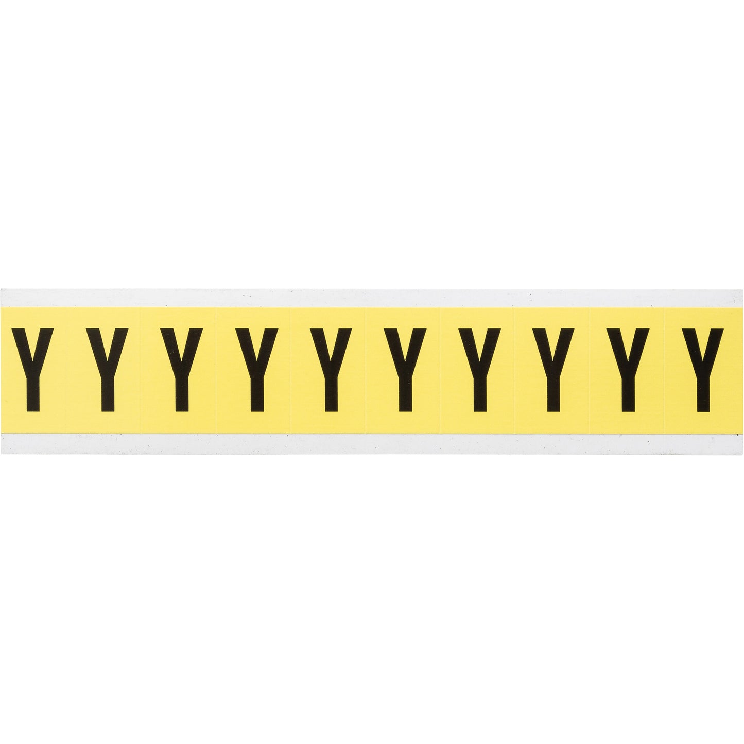 Brady Repositionable Individual Number & Letter Labels, Y, 1" H, Black on Yellow