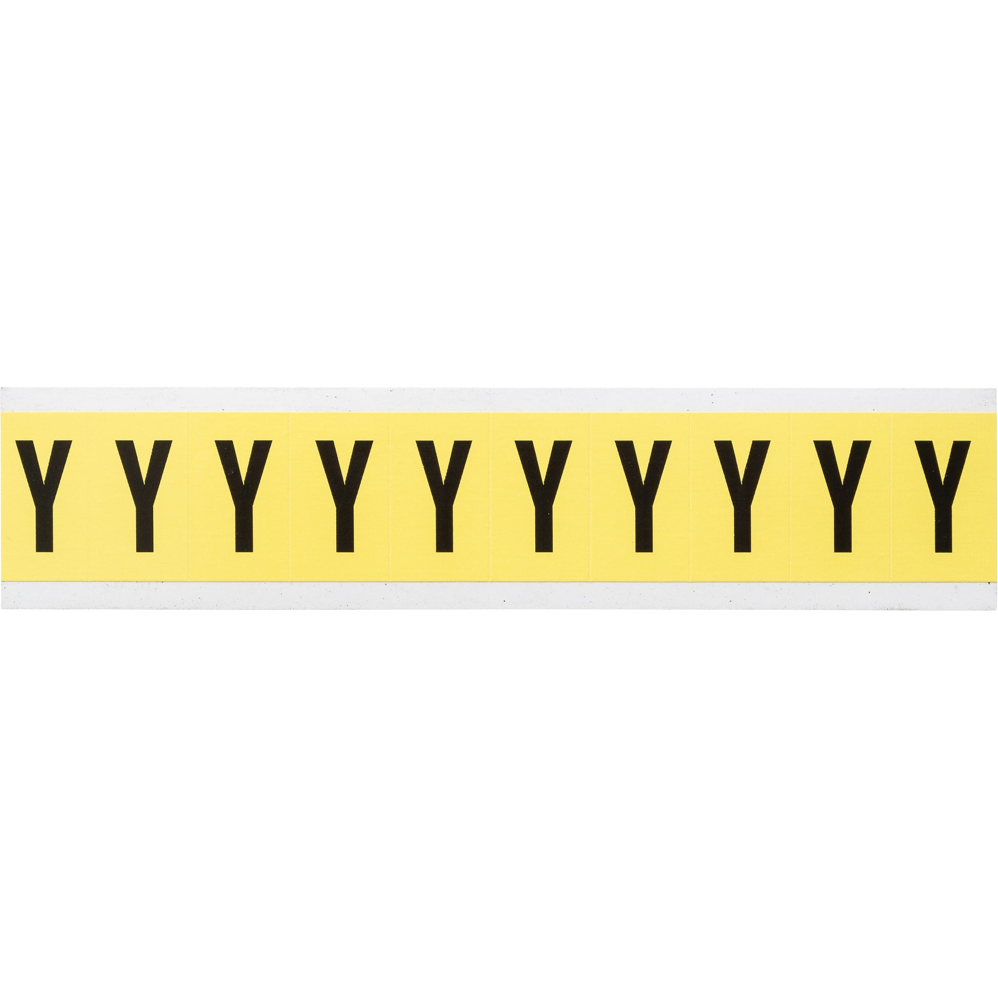 Brady Repositionable Individual Number & Letter Labels, Y, 1" H, Black on Yellow