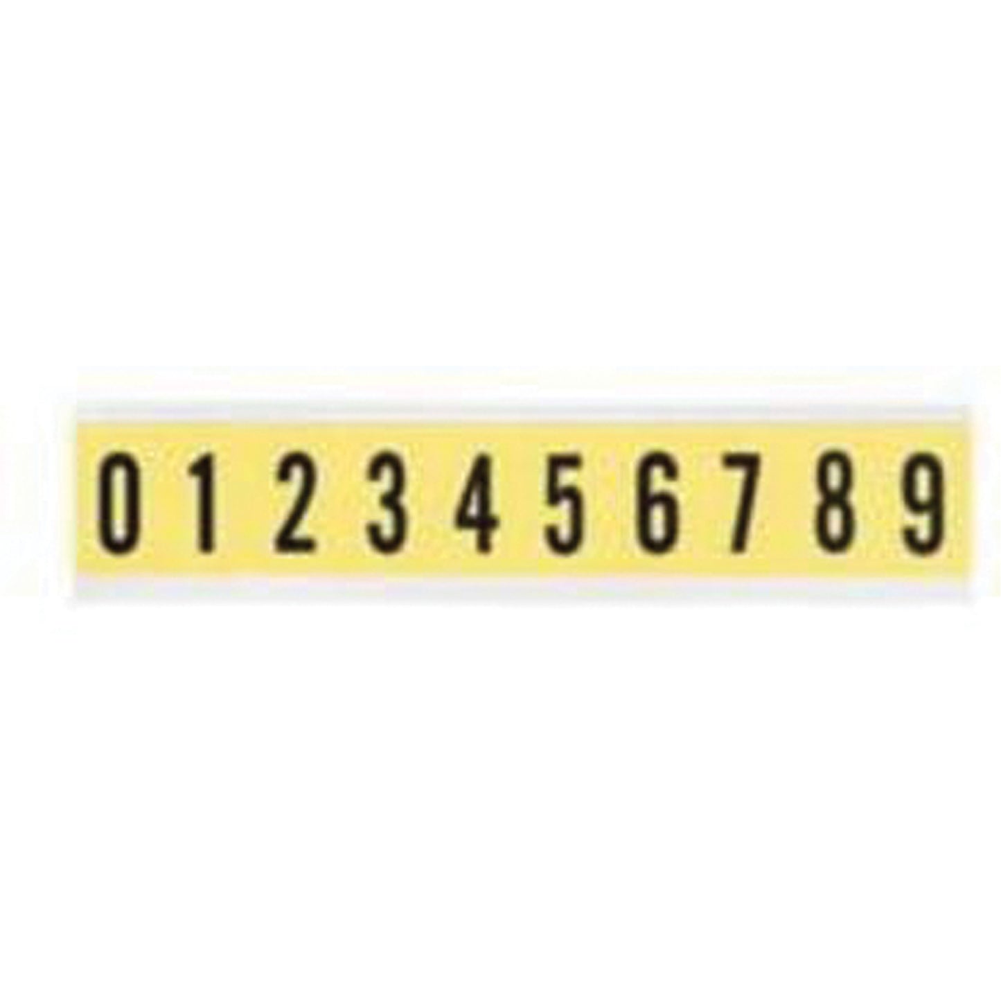 Brady Repositionable Individual Number and Letter Label Set, 0 to 9, 1" H, Black on Yellow