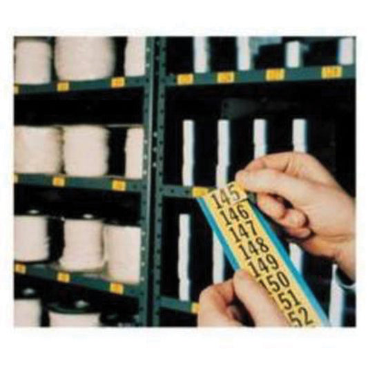 Brady Repositionable Individual Number and Letter Label Set, 01 to 99, 1" H, Black on Yellow