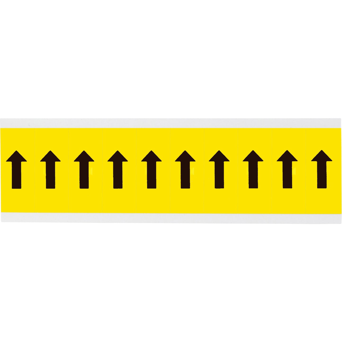 Brady Repositionable Individual Number and Letter Labels, Arrow Symbol, 2" H, Black on Yellow