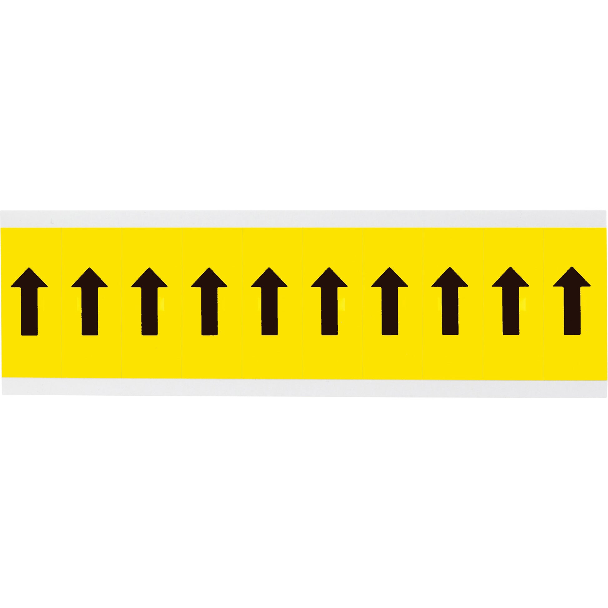 Brady Repositionable Individual Number and Letter Labels, Arrow Symbol, 2" H, Black on Yellow