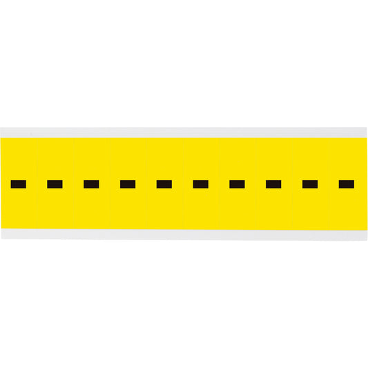 Brady Repositionable Individual Number & Letter Labels, Dash (-), 2" H, Black on Yellow