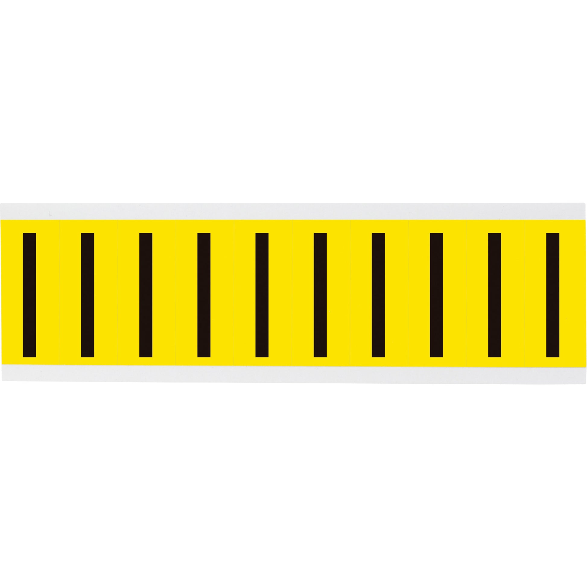 Brady Repositionable Individual Number and Letter Labels, I, 2" H, Black on Yellow