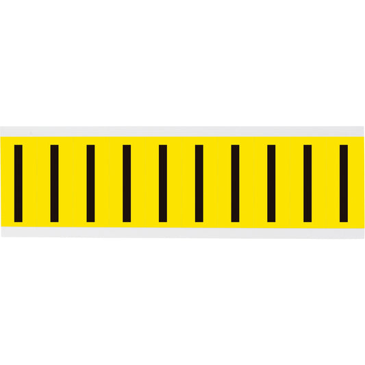 Brady Repositionable Individual Number and Letter Labels, I, 2" H, Black on Yellow