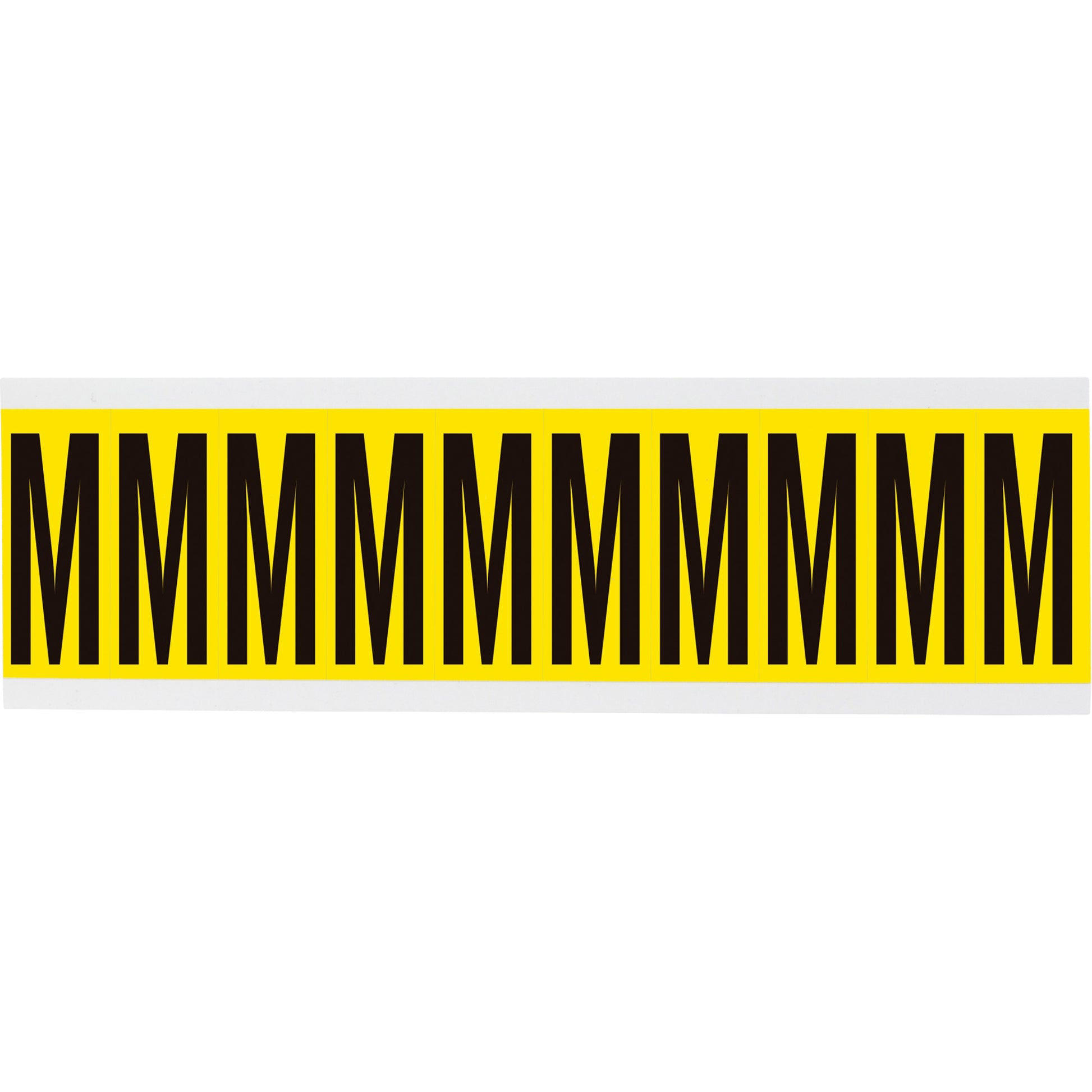 Brady Repositionable Individual Number & Letter Labels, M, 2" H, Black on Yellow