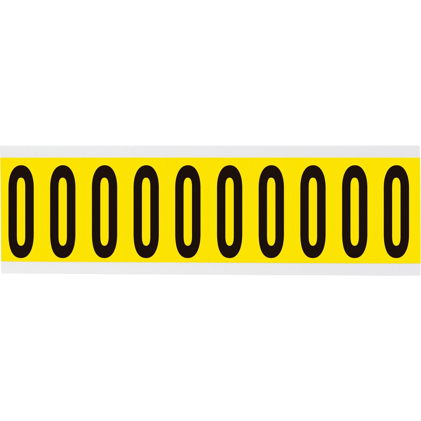 Brady Repositionable Individual Number & Letter Labels, O, 2" H, Black on Yellow