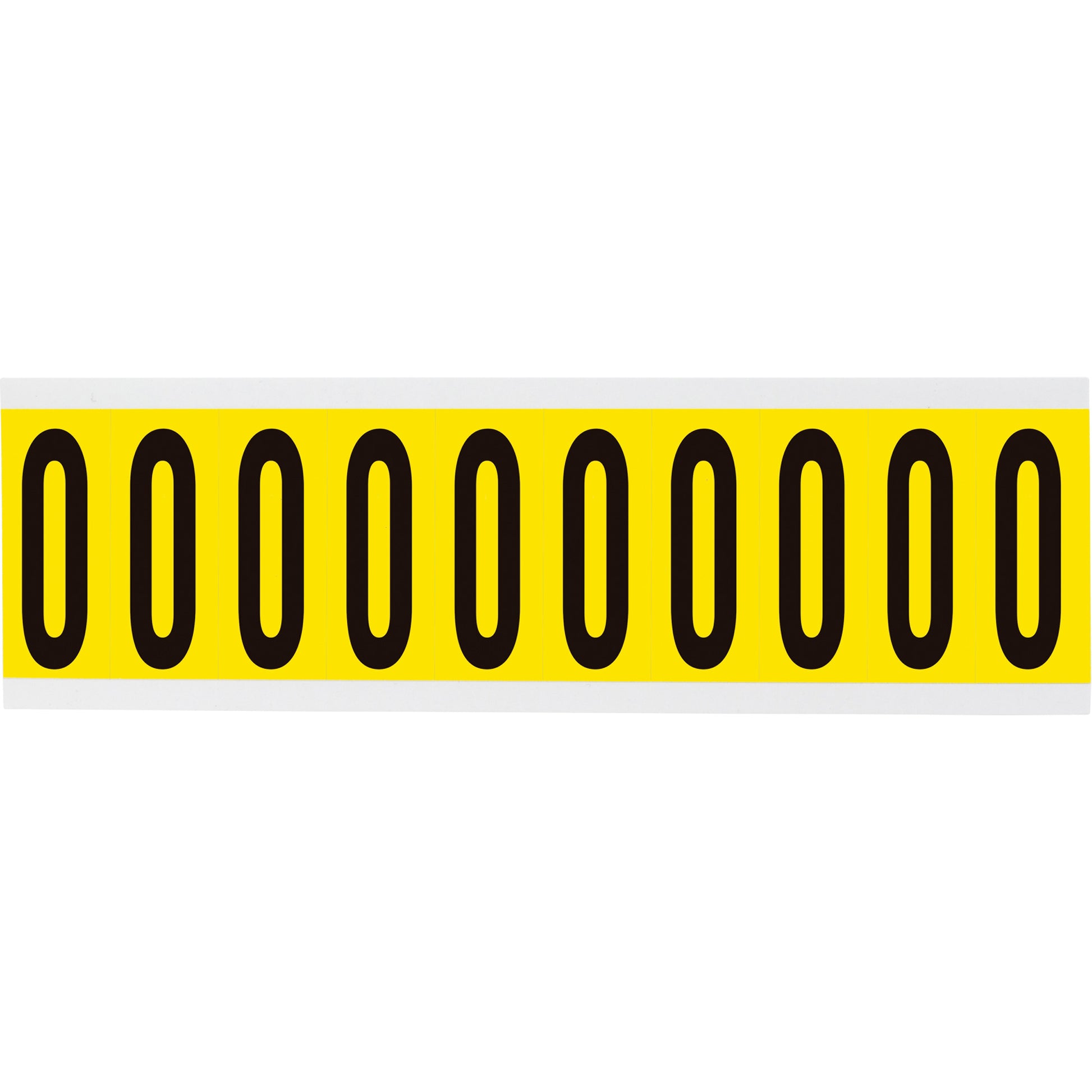 Brady Repositionable Individual Number & Letter Labels, O, 2" H, Black on Yellow