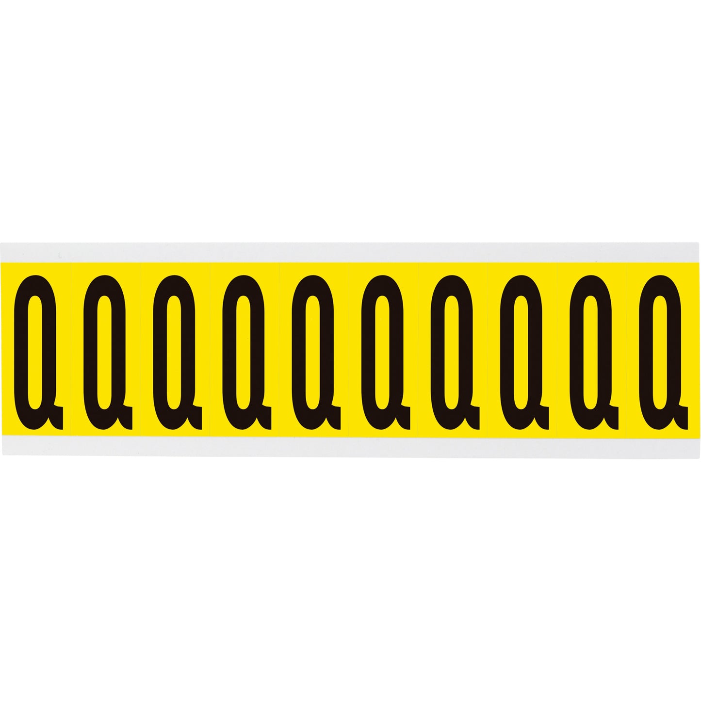 Brady Repositionable Individual Number & Letter Labels, Q, 2" H, Black on Yellow