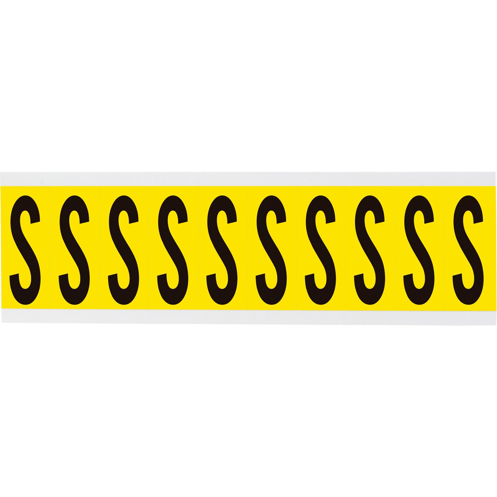 Brady Repositionable Individual Number & Letter Labels, S, 2" H, Black on Yellow
