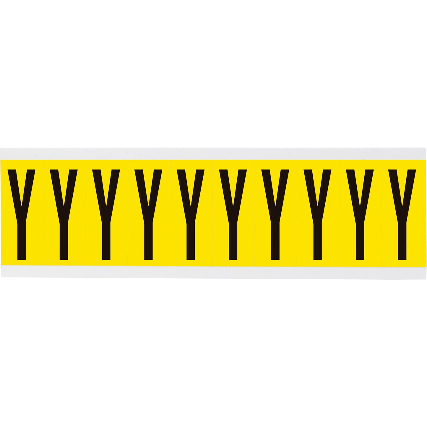 Brady Repositionable Individual Number & Letter Labels, Y, 2" H, Black on Yellow
