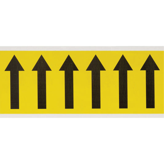 Brady Repositionable Individual Number and Letter Labels, Arrow Symbol, 3" H, Black on Yellow