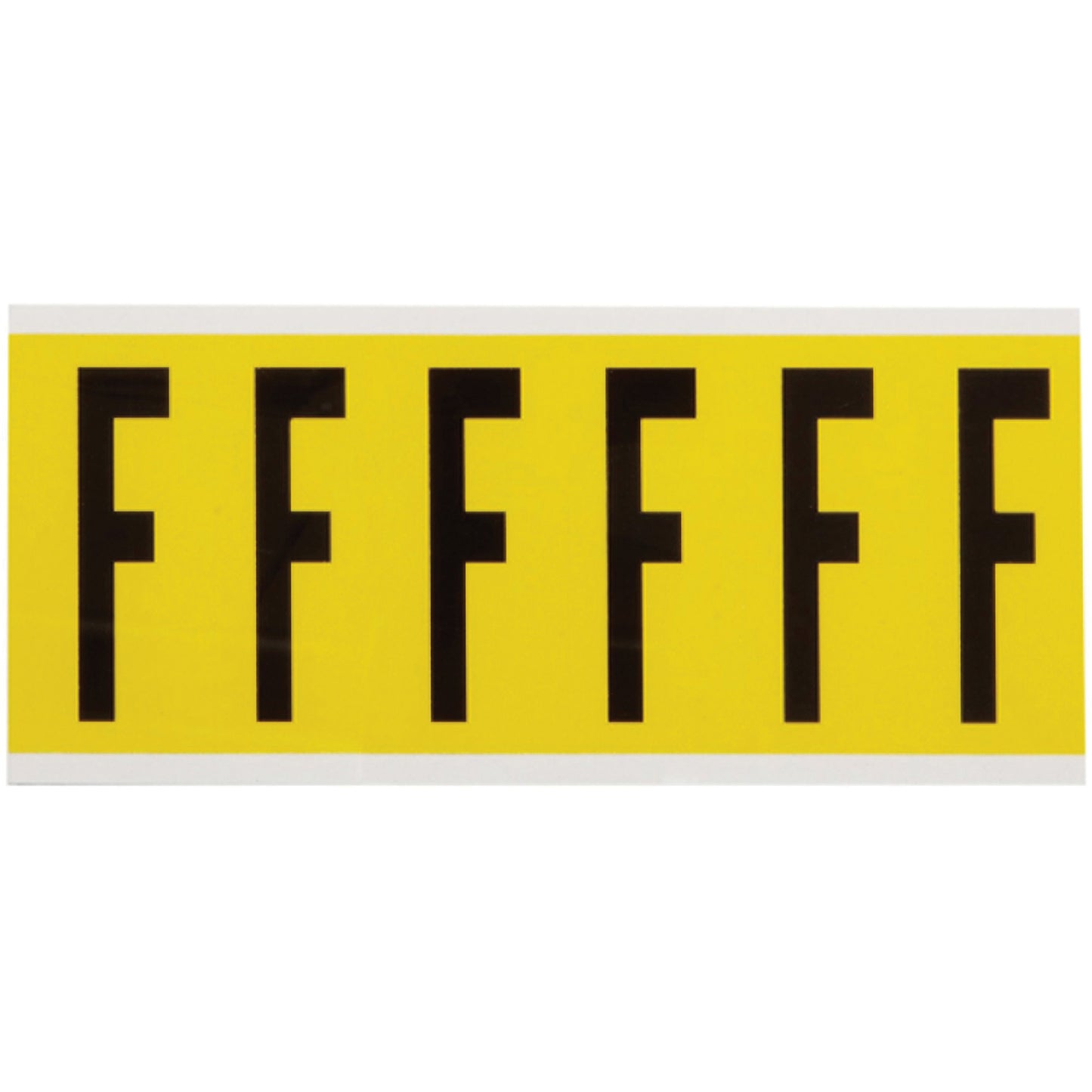 Brady Repositionable Individual Number and Letter Labels, F, 3" H, Black on Yellow