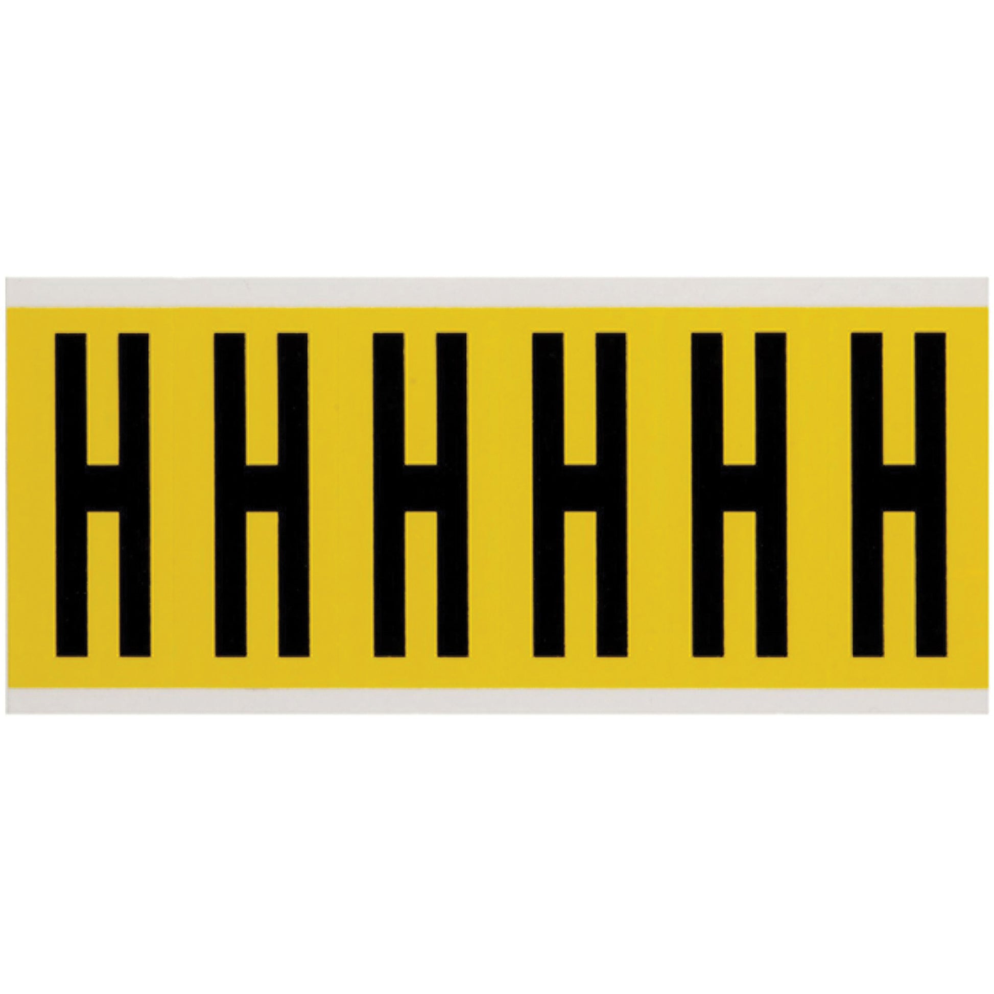 Brady Repositionable Individual Number and Letter Labels, H, 3" H, Black on Yellow