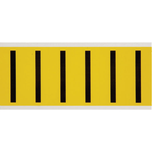 Brady Repositionable Individual Number and Letter Labels, I, 3" H, Black on Yellow